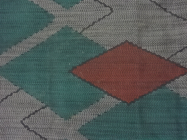 JAPANESE KIMONO / ANTIQUE DOCHUGI / SILK / DORO OSHIMA TSUMUGI / WOVEN SHIKISHI PATTERN